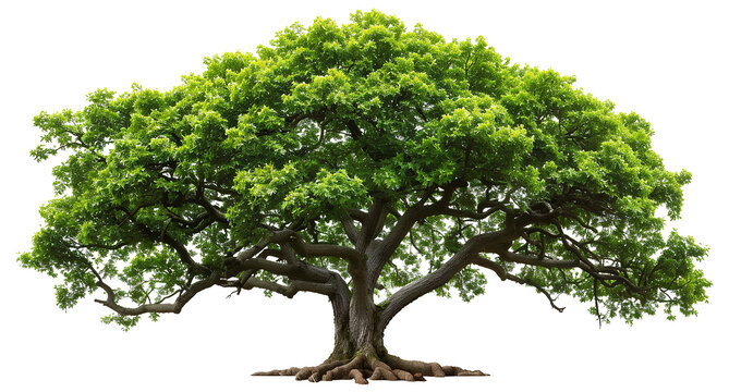 Fototapeta Green wide tree cut out 
