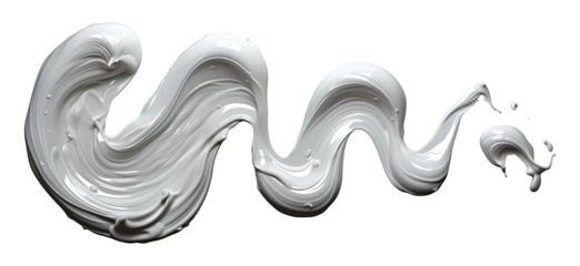 Sun lotion spilled, tanning cream puddle, white skincare product isolated on white, top view, clipping path
