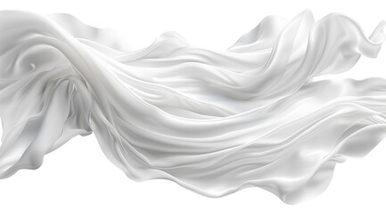 Floating elegant white fabric, cut out
