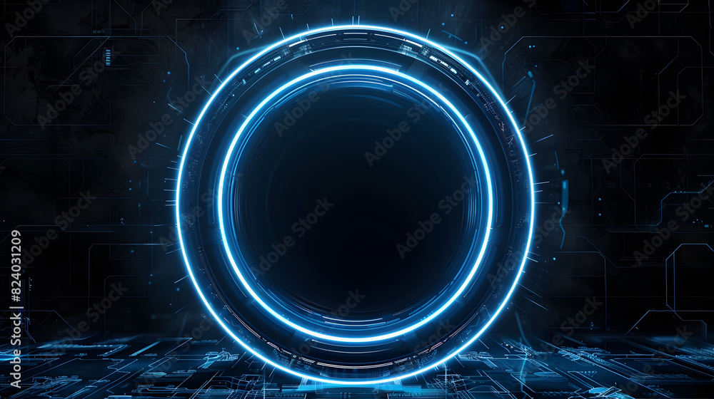 Poster neon ring with space for text