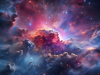 Nebula after supernova explosion in galaxy