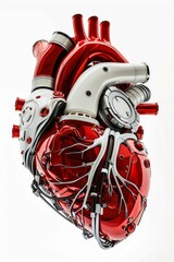 Fototapeta premium Futuristic Cybernetic Heart Design. Generative ai