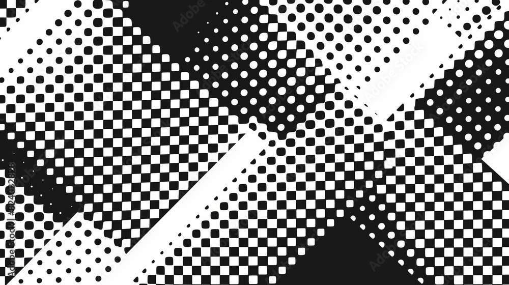 Poster vector graphic design of a pattern in black and white colors with dots.
