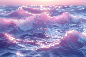 Soft periwinkle and pale pink pastel waves. Concept of relaxation and peace. Generative Ai.