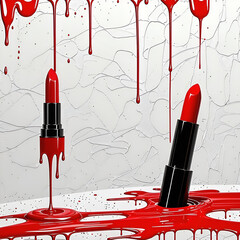 Contemporary Art, Full of Charming Lipstick. Generative AI