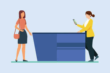 Client and customer concept. Colored flat vector illustration isolated.