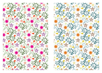 Flower based seamless floral pattern vector design