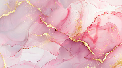 The background texture of a pink diamond with golden lines