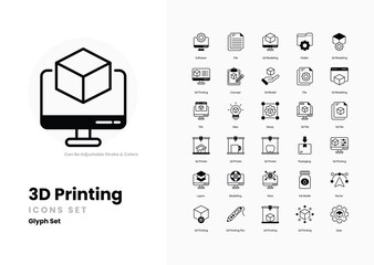 3D Printing icons collection. Set contains such Icons as 