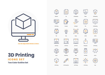 3D Printing icons collection. Set contains such Icons as 