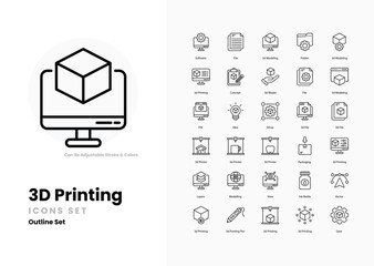 3D Printing icons collection. Set contains such Icons as 