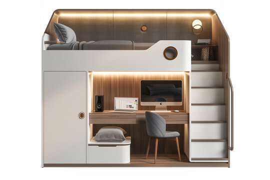 Modern Loft Bed With Desk