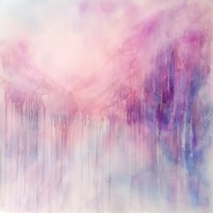 Soft pastel watercolors cascading down the paper, creating a dreamy landscape of pinks, lavenders,...