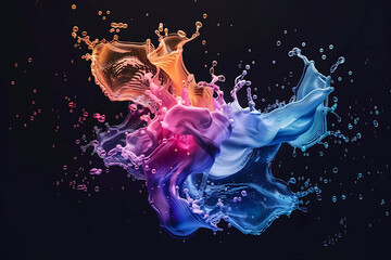 Colorful liquid shapes floating gracefully, creating a mesmerizing abstract pattern