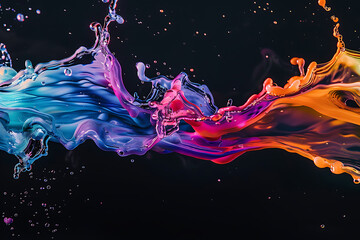 Colorful liquid shapes floating gracefully, creating a mesmerizing abstract pattern