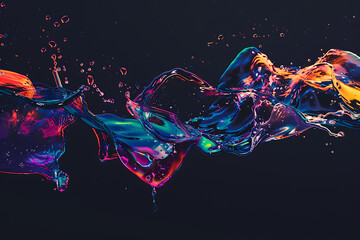 Colorful liquid shapes floating gracefully, creating a mesmerizing abstract pattern