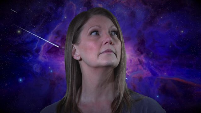 Woman in a mental state of awe and wonder