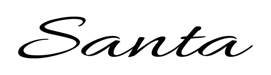 Santa - black color - name written - ideal for websites, presentations, greetings, banners, cards, t-shirt, sweatshirt, prints, cricut, silhouette, sublimation, tag