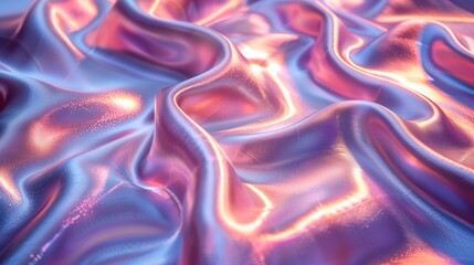 Obraz premium Purple liquid waves with a gold light on a purple surface.