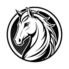 Equine Emblem: Vector Illustration of a Horse Encircled