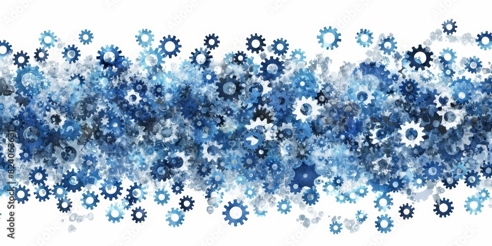 Aufkleber A Creative and Dynamic Representation of Interlocking Gears, Symbolizing the Complexity and Precision of Mechanical Engineering and Technology, Generative AI