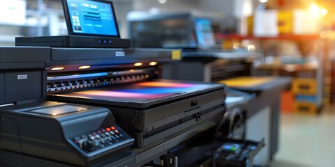 Large printer in use in industrial setting. Concept Industrial Printing, Large Format Prints, Commercial Printers, Printing Machinery, Manufacturing Technologies