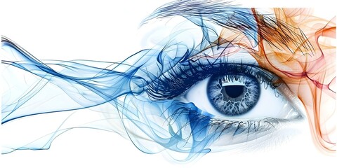 Fototapeta premium Vibrant pop art eye design with mesmerizing abstract elements. Concept Pop Art, Eye Design, Abstract Elements, Vibrant Colors