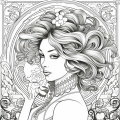 Art Nouveau Coloring Page: Elegant and Intricate Designs for Creative Relaxation