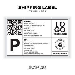 Customizable Shipping Label Design Template with Sender, Recipient, Package Details, and Customs Information for Efficient Shipping