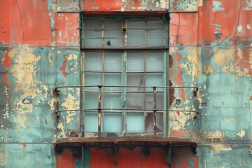 Naklejka premium Weathered building facade for urban and architectural themes