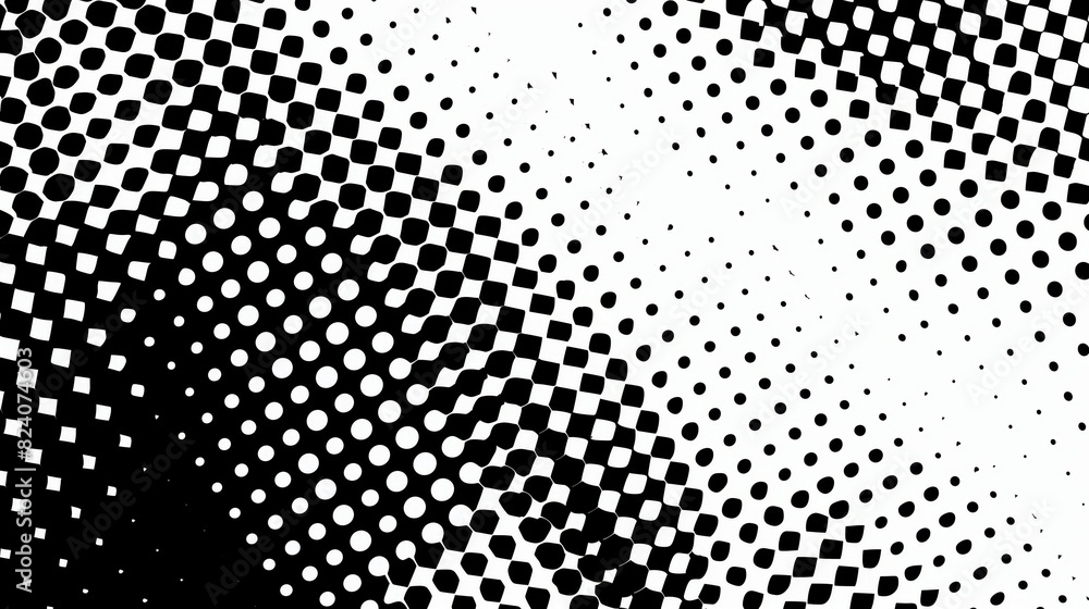 Poster vector graphic design of a pattern in black and white colors with dots.