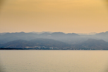 the reflection of the setting sun on the waves . beach and rest. concept of romance 1