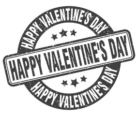 happy Valentine's day stamp. happy Valentine's day label. round grunge sign