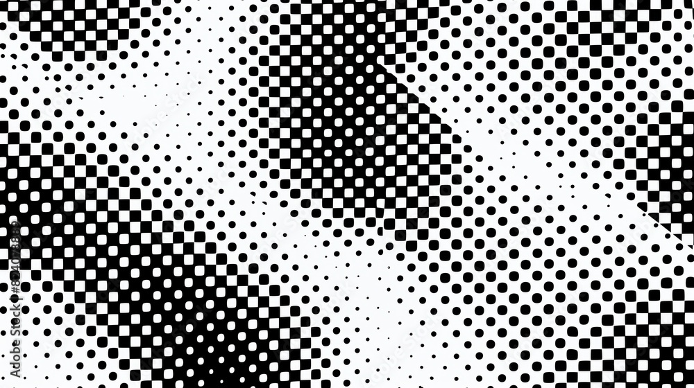 Poster vector graphic design of a pattern in black and white colors with dots.