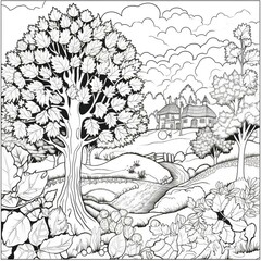 Printable Fall Coloring Page for Kids and Adults - Fun and Relaxing Autumn Coloring Activity