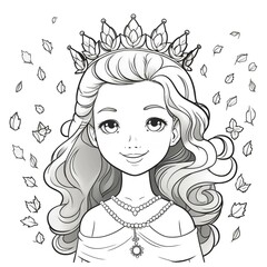 Printable Princess Coloring Page for Kids and Adults - Fun and Magical Royal Coloring Activity