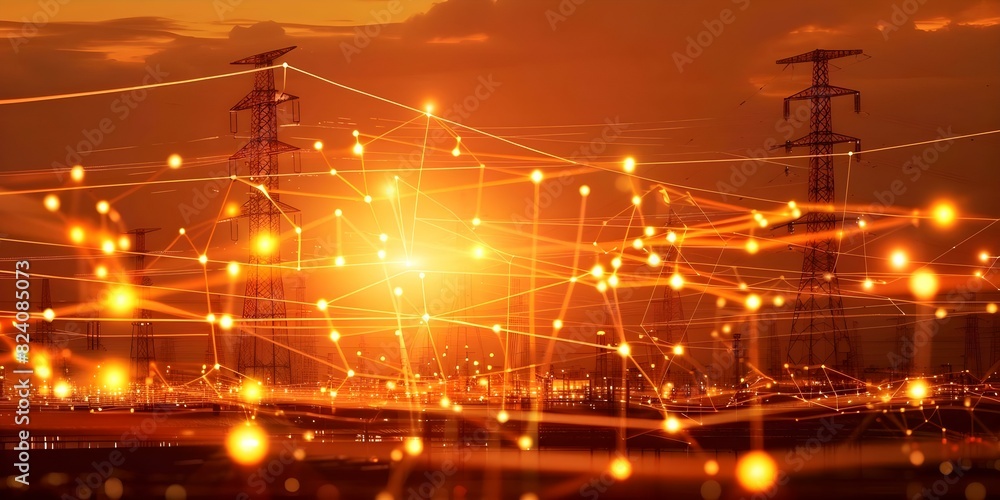 Poster iotbased energy management solution optimizes power use for sustainability and efficiency. concept i