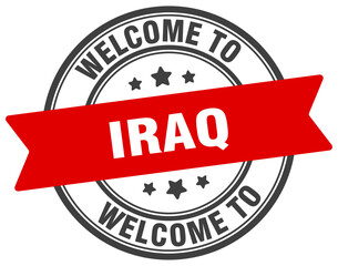 Welcome to Iraq stamp. Iraq round sign