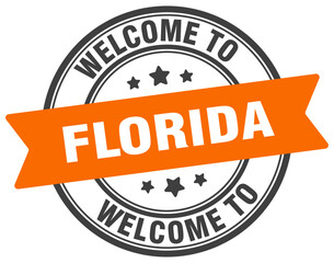 Welcome to Florida stamp. Florida round sign