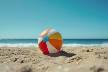 Whimsical Beach ball background. Water games. Generate Ai