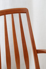 Vintage 1960s Dining Chair. Chunky white textured upholstery on stylish Mid-Century Modern chair....