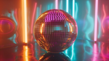 Obraz premium disco ball with lights.