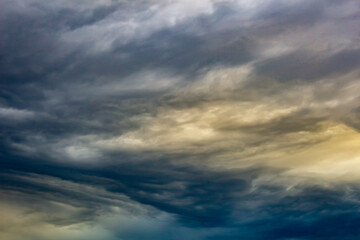 dramatic sky and clouds at sunset