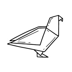 Origami bird pigeon in a simple doodle style. illustration isolated on a white background.