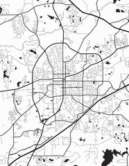 Minimalist white map of Auburn, Alabama – A modern map print highlighting infrastructure of the city, useful for tourism purposes
