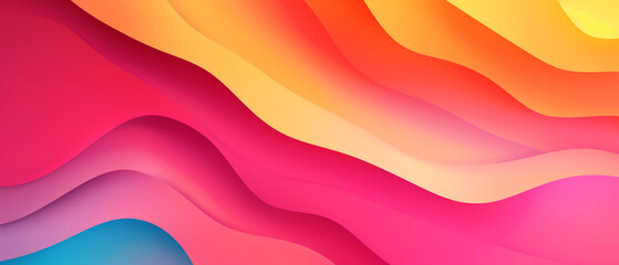 Vibrant Abstract Waves in Warm Shades of Pink, Orange, and Yellow: A Dynamic and Colorful Representation of Flowing Lines and Energetic Movement