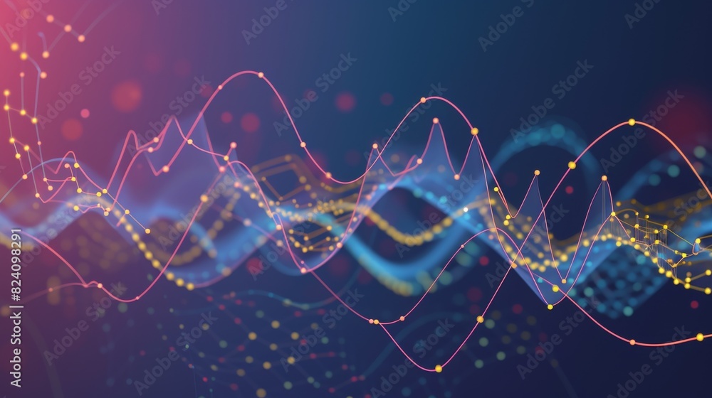 Poster representation of human biorhythm graphs in the form of line diagrams representing physical, emotion