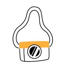 Photo camera in doodle style.