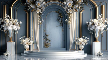 backdrop 3D rendering of wedding