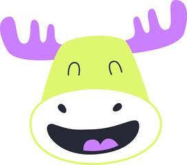 Elk Laughing Face Cartoon